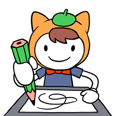[LINEスタンプ] お絵描き猫人間 