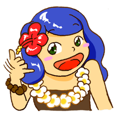 [LINEスタンプ] ハワイ好きガール Amoちゃん 
