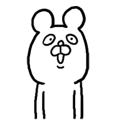 [LINEスタンプ] 心の中は強気なクマ 