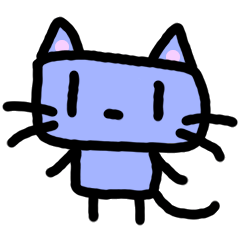 [LINEスタンプ] しかくい青猫 