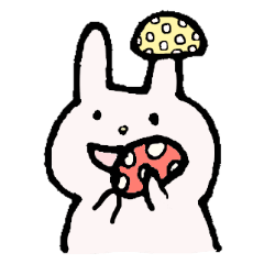 [LINEスタンプ] きのこがすきなうさぎ 