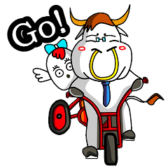 [LINEスタンプ] ハッピーのチキンと愚かなの牛GO！ 