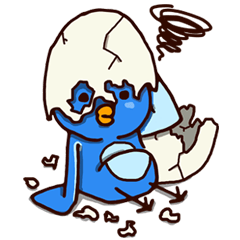 [LINEスタンプ] 青の ひなどり 