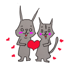 [LINEスタンプ] ウーとニャー 