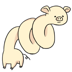 [LINEスタンプ] 暇で首が伸びる豚 