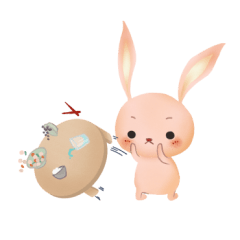 [LINEスタンプ] ふんわりうさぎ 
