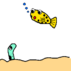 [LINEスタンプ] ハコフグとチンアナゴの楽しいアクアリウム 