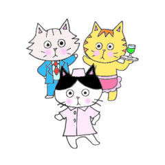 [LINEスタンプ] 3にゃんこ 第5弾 働き編 