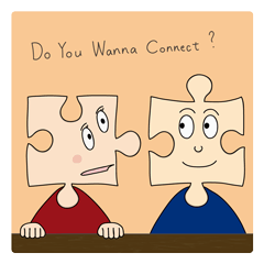 [LINEスタンプ] Do you wanna connect ？ 