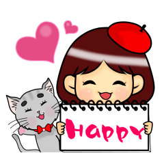 [LINEスタンプ] 恥ずかしがり屋の絵描きちゃん 