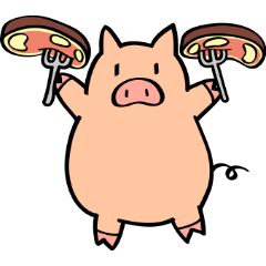 [LINEスタンプ] 豚くんの、今日何食べる？ 