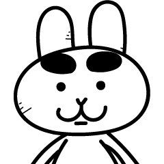 [LINEスタンプ] 極太うさぎ 