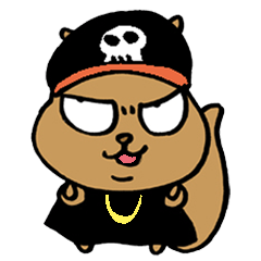 [LINEスタンプ] リスヒップホップギャングスター 