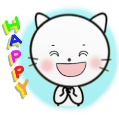 [LINEスタンプ] 白ネコ☆ fetchpriority=high