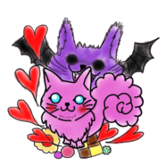 [LINEスタンプ] ダークなピンクにゃん 