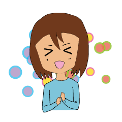 [LINEスタンプ] いつも目つぶり女子 