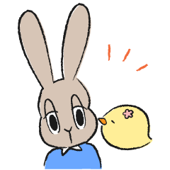 [LINEスタンプ] うさぎ先輩とぴよみ 