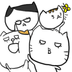 [LINEスタンプ] 血液型ぶらにゃーず 