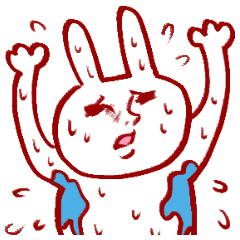 [LINEスタンプ] ひたすら誤魔化しまくるウサギのスタンプ 