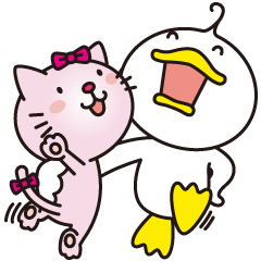 [LINEスタンプ] 小龍のアヒルとこねこ 