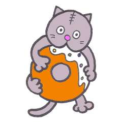 [LINEスタンプ] 灰色猫 