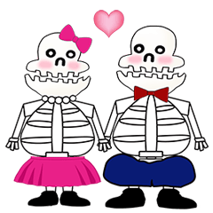 [LINEスタンプ] ぽっちゃりガイコツ Part 3 fetchpriority=high