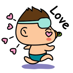 [LINEスタンプ] "V" the Pacifier Baby 