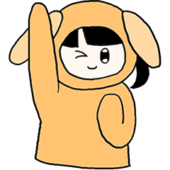 [LINEスタンプ] きぐるみの女の子 