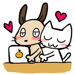 [LINEスタンプ] 恋するわんことにゃんこ 