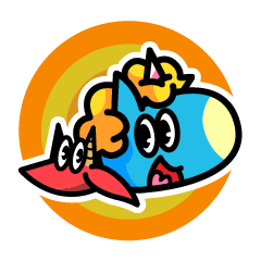 [LINEスタンプ] 96.スタンプ:角沢さん家のブルーとレッド 
