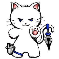 [LINEスタンプ] 描き猫:シロ fetchpriority=high