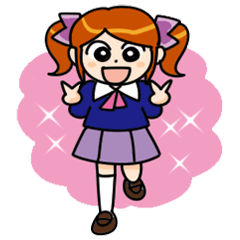 [LINEスタンプ] お茶目な女の子のスタンプ fetchpriority=high