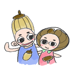 [LINEスタンプ] どんぐりとしいたけ 