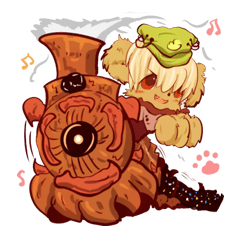 [LINEスタンプ] 犬の列車奏者 Bastille 