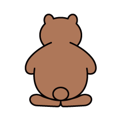 [LINEスタンプ] 後ろ向きなくまさん『うしくまさん』 