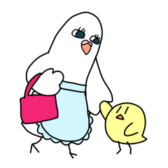 [LINEスタンプ] 鳩の仲良し親子 ピースくんとピースママ 