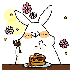 [LINEスタンプ] くいしんぼううさぎ だいふく。 