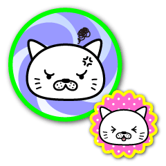 [LINEスタンプ] 白猫スタンプ・シール風 