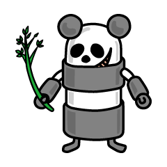 [LINEスタンプ] 円柱ロボ パンダリンダー 