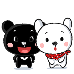 [LINEスタンプ] 黒と白クマ 