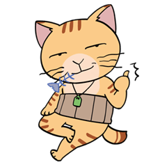 [LINEスタンプ] きもかわオヤジ猫 
