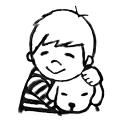 [LINEスタンプ] 漫画風スタンプ【男の子と犬】 