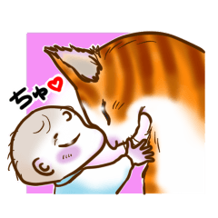 [LINEスタンプ] 赤ちゃんと猫 