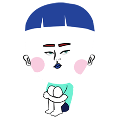 [LINEスタンプ] ブルー子供 