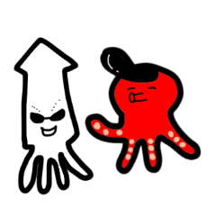 [LINEスタンプ] ヤンキー タコオとイカスケ 