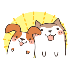 [LINEスタンプ] Beagle and Husky 