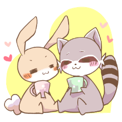 [LINEスタンプ] だいすき！あらいぐま＆うさぎ2 