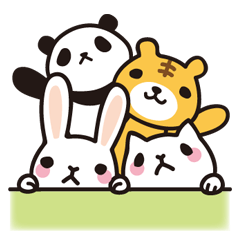 [LINEスタンプ] うさぎとねこ、ついでにトラとパンダ 