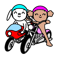 [LINEスタンプ] マルチーとトイプーのバイク友達 