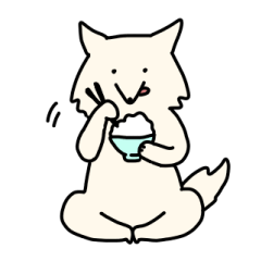 [LINEスタンプ] しろいオオカミ 